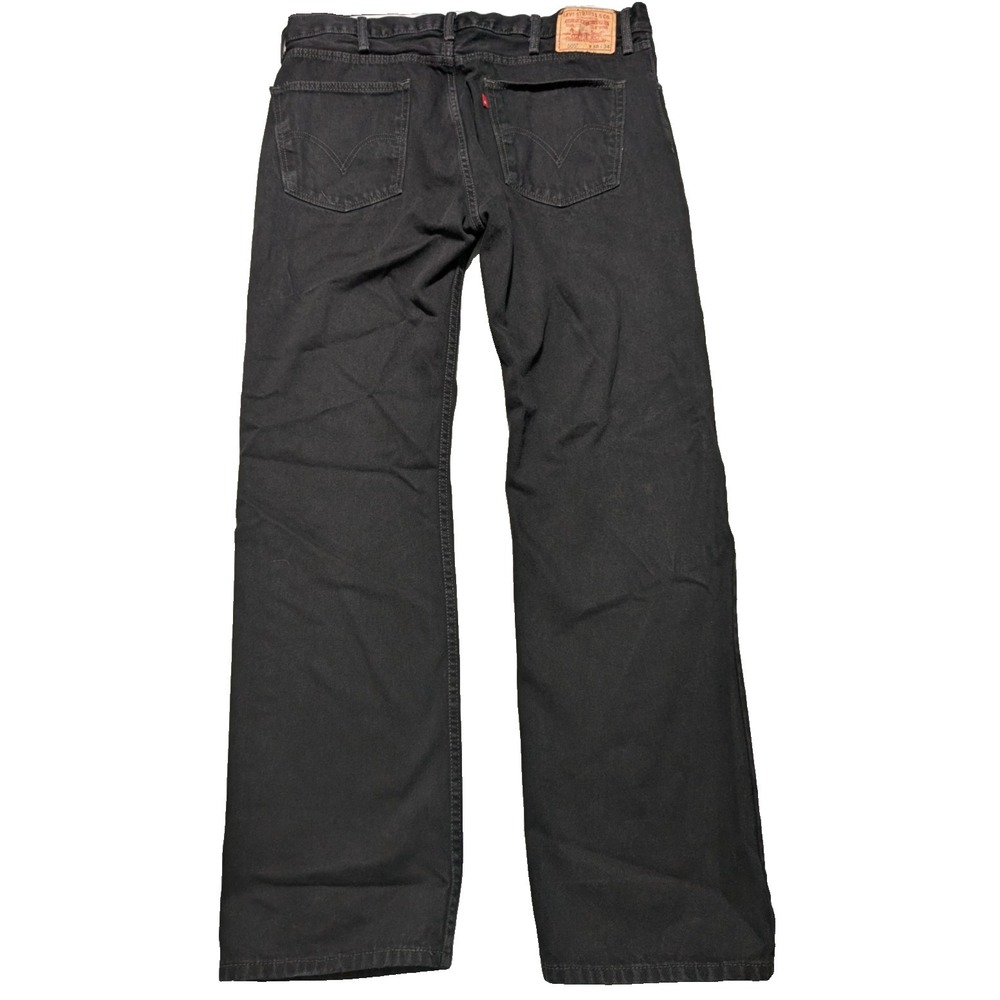 VTG Y2K Levis 505 Black Denim Jeans - Men 38x34 Red Tab EUC